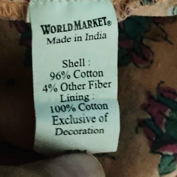 World Market peachy pink block print cotton top. Size small - Picture 4 of 5